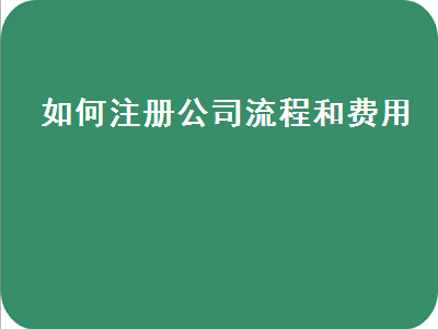 如何注冊(cè)公司流程和費(fèi)用(注冊(cè)個(gè)人公司流程及費(fèi)用)