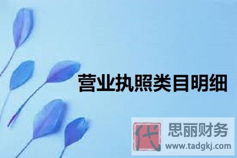 營業(yè)執(zhí)照類目明細（2023最新詳細整理）